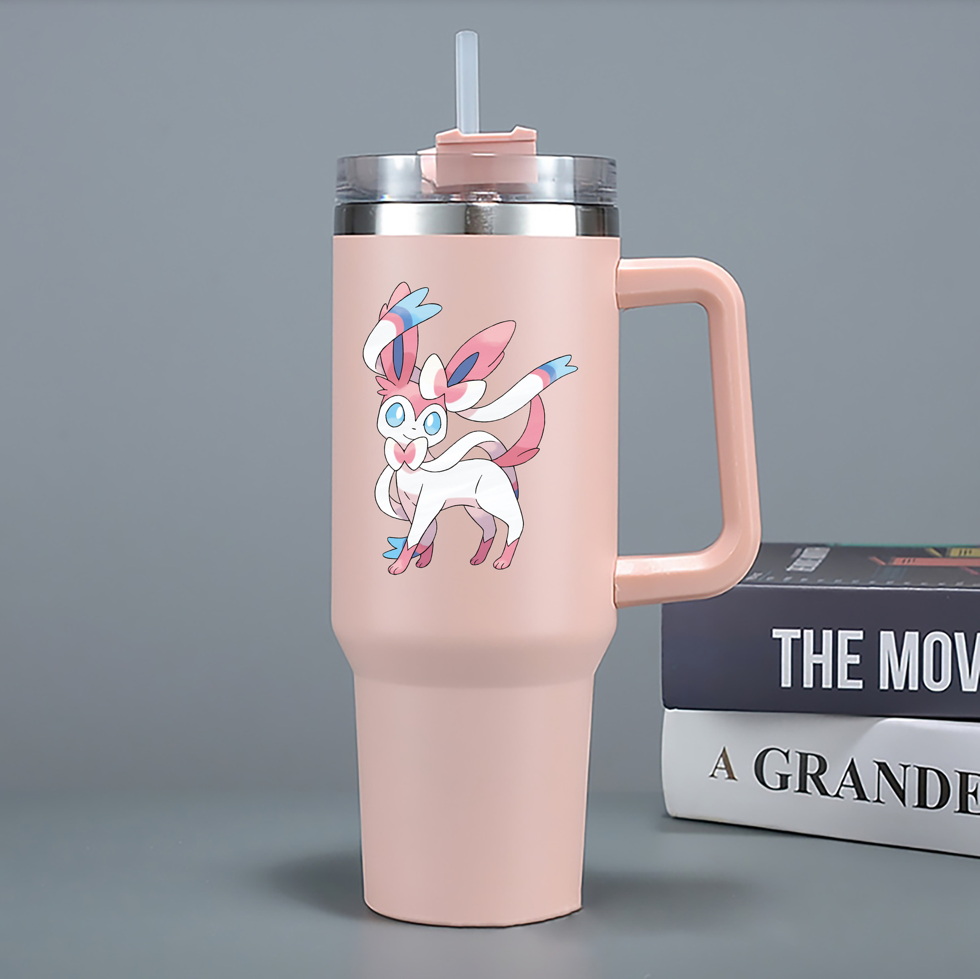 （画像用） ポケットモンスター Pokémon 1200mL車用タンブラー - クリスタルステッカー（プラスチックストロー付き）